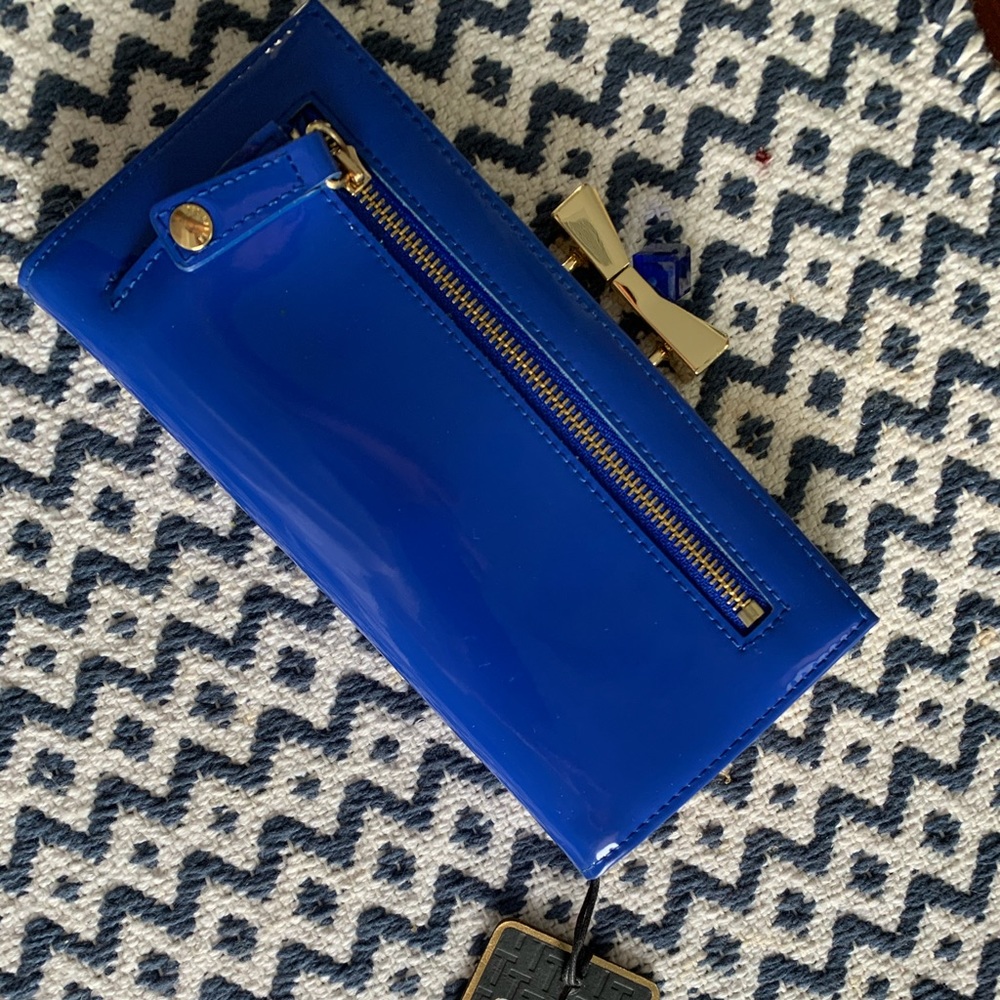 Ted baker Patent leather blue and gold wallet